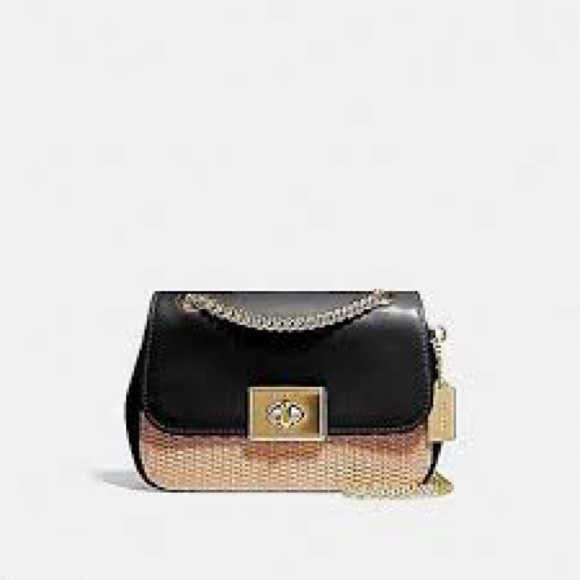 COACH MINI CASSIDY CROSSBODY Black and Tan GUC - Picture 1 of 15